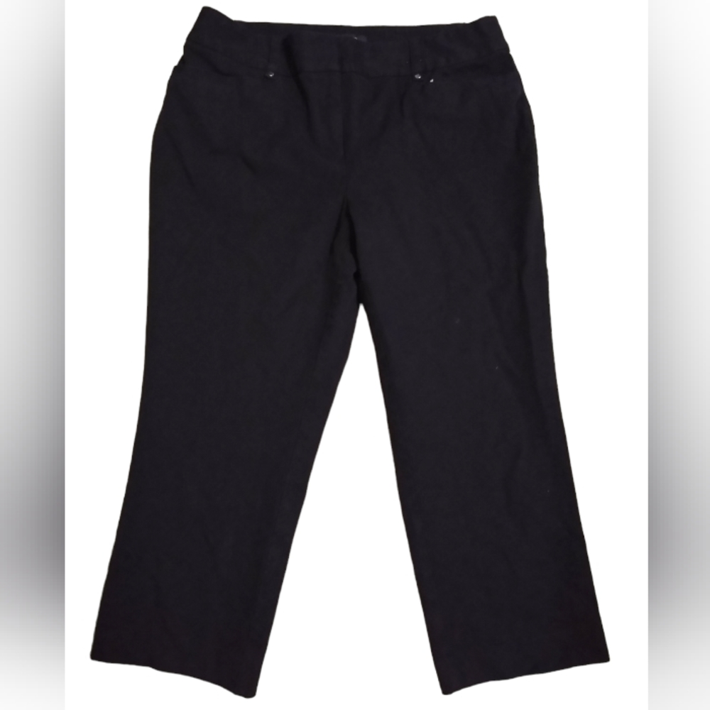 Pants Capris Cropped Dress Casual Flexible Fit Women's Black Sz 12
